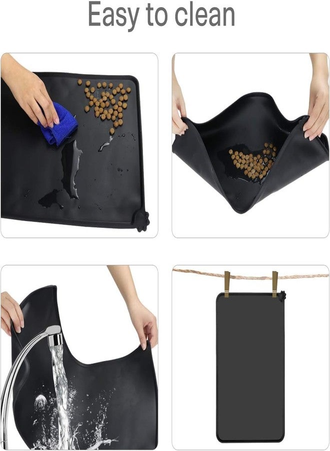 KPS Pet Feeding Mat | Silicone Non Slip Waterproof Pet Placemat | Pet Feeding Supplies for Floor | Pet Food Bowl Mat | Food & Water Prevent Spill Pad (Pack of 1,Multicolor)(19x12 inch) - Image 4